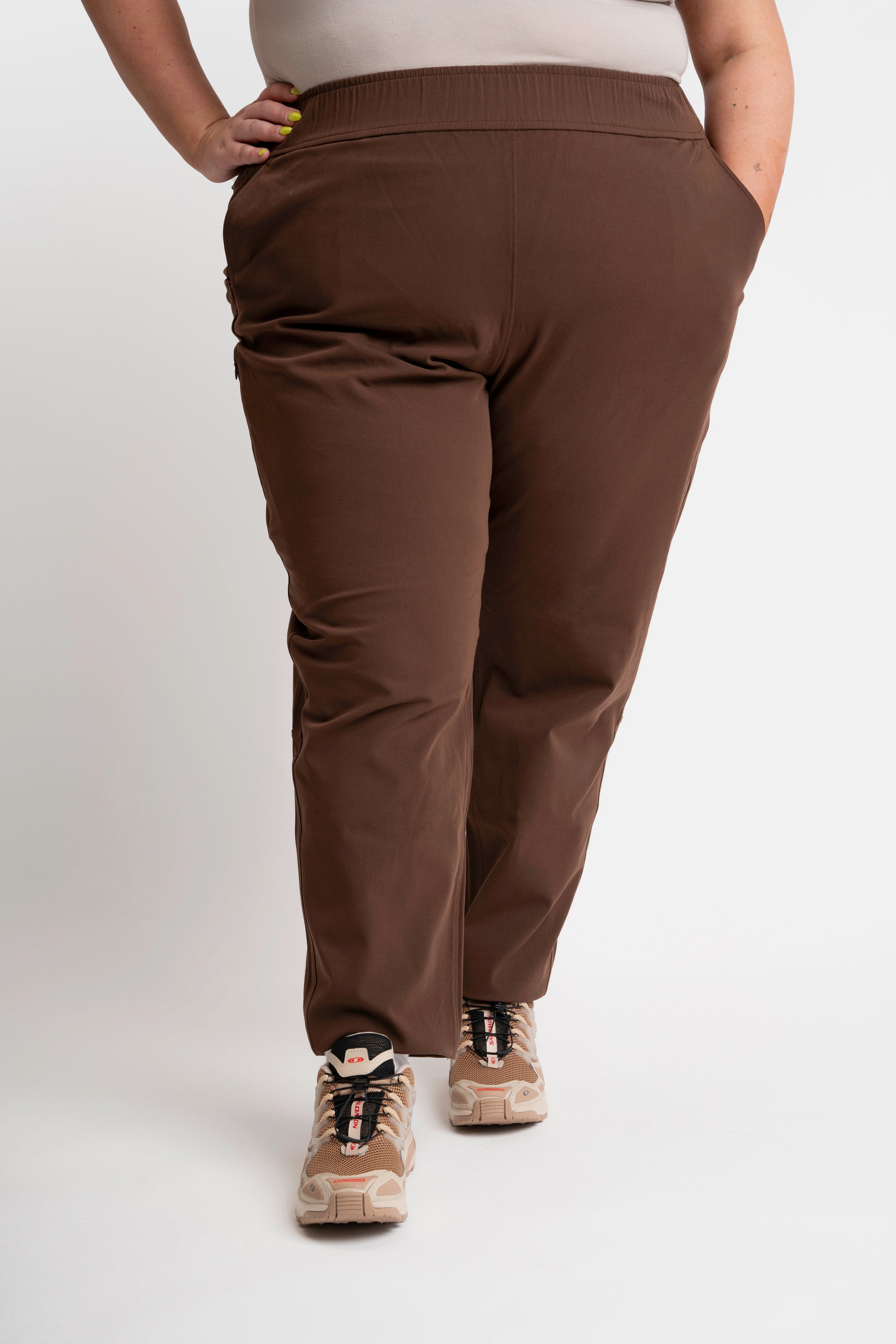 Women's Plus Size Super-Stretch Solid Leggings Brown One Size Fits Most  Plus - White Mark