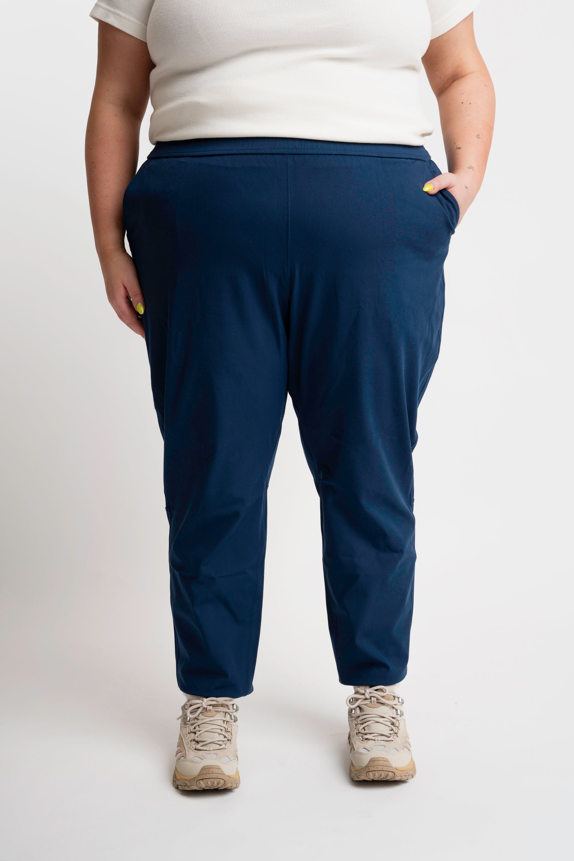 HIGH WAIST NAVY BLUE JOGGER PANTS SMALL SIZE