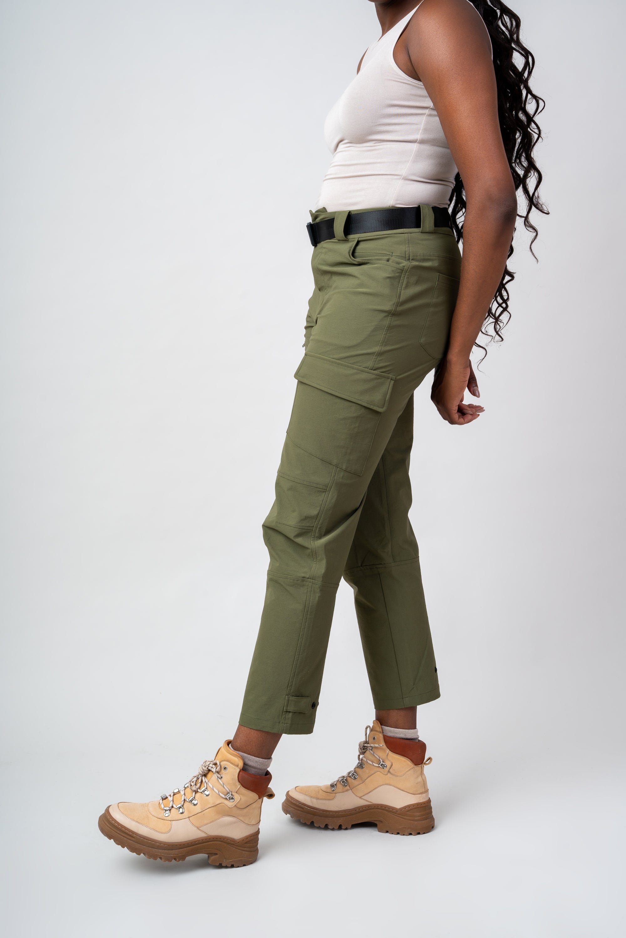 Olive Tummy Shaper Cargo Pants